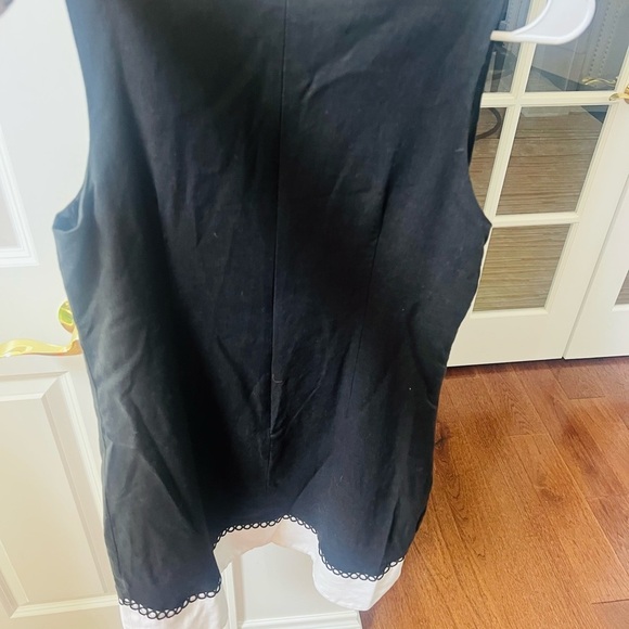 Vince Camuto size 10 Elegant Black and White Women's linen sleeveless Dress - Picture 5 of 6